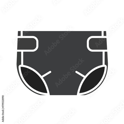 Simple icon of a diaper, representing baby care, hygiene, and parental needs