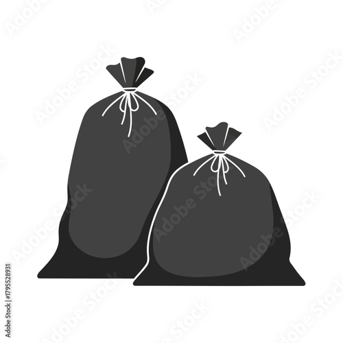 Two garbage bags tied at the top