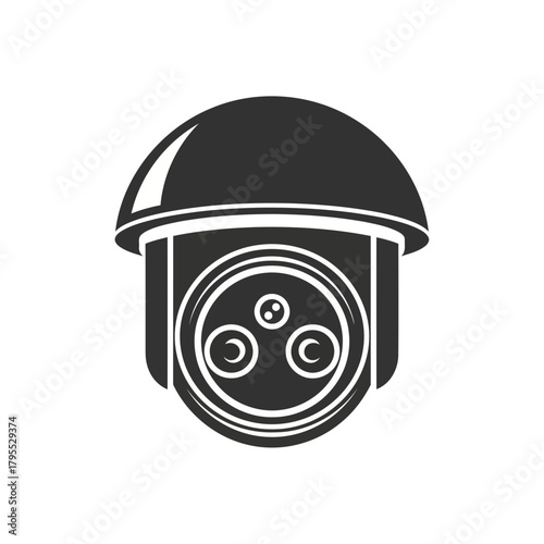Security camera with a dome shape and multiple lenses