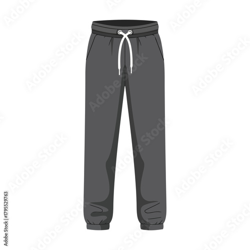 Grey sweatpants with drawstring