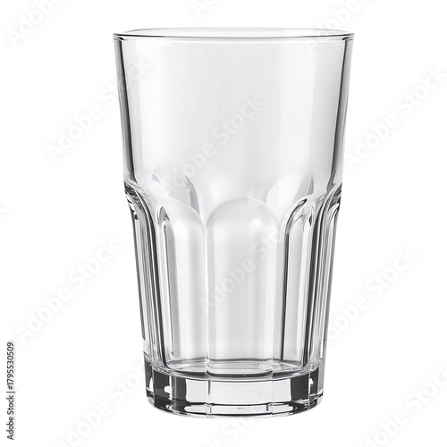 Sliced Drinking Glass Centered on White Background – High-Resolution Studio Lighting Product Photo for E-Commerce and Mockup Design