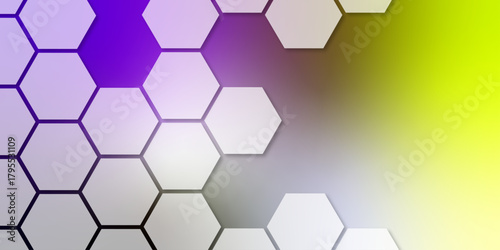 Abstract hexagonal pattern on gradient background. hexagonal pattern in shades of white, creating a modern 3D effect. abstract background with hexagons. smooth transitions between each white hexagon.