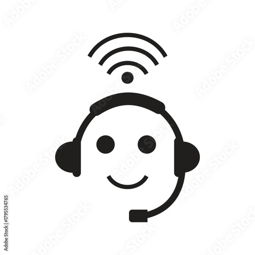 Call center icon, online customer support symbol. Contact Our Customer Service. The Headphone logo can be used for companies and more.