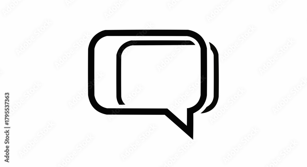 Naklejka premium Illustration of overlapping speech bubbles with rounded corners and a pointed tail design element