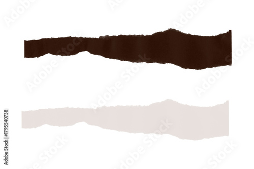 Wallpaper Mural Dark Brown and Light Greige Torn Paper Strips with Rough Edges — Ripped Paper Texture Set Torontodigital.ca