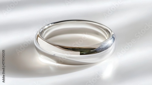 A shiny silver ring with a smooth surface.