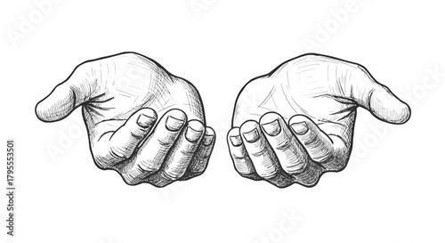 Open Hand Drawing Illustration