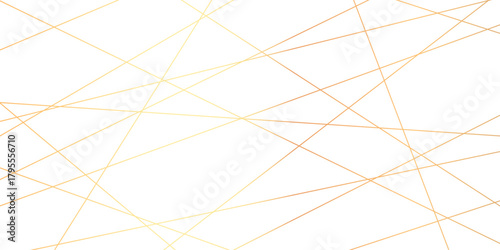 Abstract gold lines on transparent background. random chaotic lines abstract geometric patterns of modern design. geometric design created using light colorful digital net web line technology.