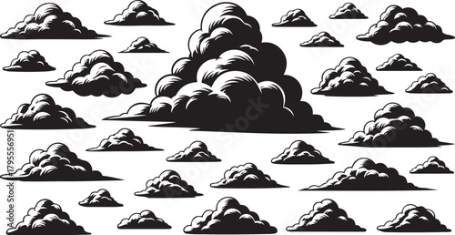 Dramatic Black and White Cloud Formations and Patterns weather storm