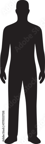 Anonymous person standing silhouette, representing individuality and identity