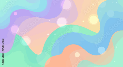 Abstract colorful wave vector illustration of woman fashion beauty at the summer beach