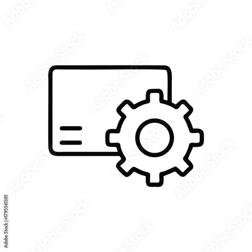 Settings Gear Editable Configuration Line Icon