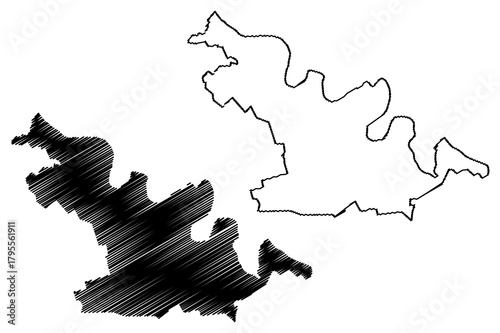 Soroca District (Republic of Moldova, Administrative divisions of Moldova) map vector illustration, scribble sketch Soroca map