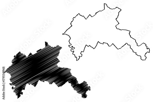 Riscani District (Republic of Moldova, Administrative divisions of Moldova) map vector illustration, scribble sketch Riscani map