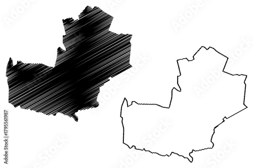 Telenesti District (Republic of Moldova, Administrative divisions of Moldova) map vector illustration, scribble sketch Telenesti map