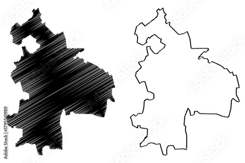 Singerei District (Republic of Moldova, Administrative divisions of Moldova) map vector illustration, scribble sketch Singerei map