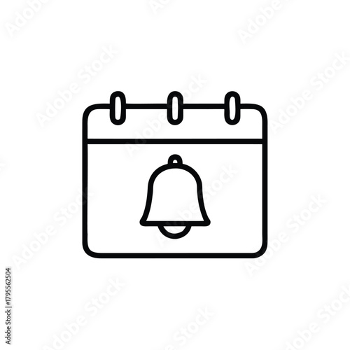Calendar Reminder Bell Schedule Line Icon