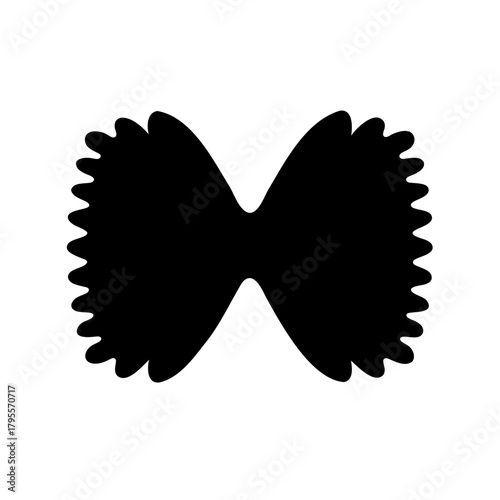 Farfalle pasta silhouette on a clean white background Vector, illustration