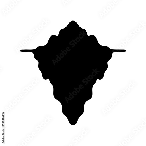 Iceberg silhouette concept showing hidden depth and risk Vector, illustration