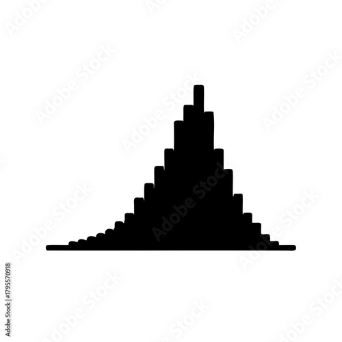 Pixelated normal distribution histogram data chart graphic Vector, illustration