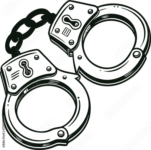 Black and White Restraint Handcuffs