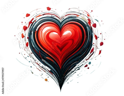 Abstract Heart Map Marker Icon, Solid Fill, Bold Vector Design, Isolated Transparent Background PNG