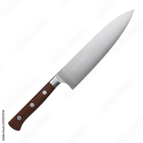Kitchen Knife Side View Isolated on White Background – High-Resolution Studio Lighting Product Photo for Recipe Blogs and Food Mockups