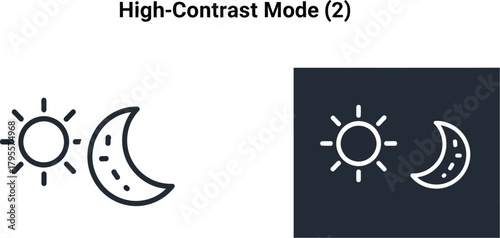 Sun and moon icons illustrating day and night modes in a user interface setting.