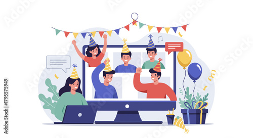 Online party with friends