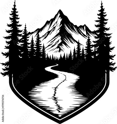 Mountain Hiking Silhouette SVG | Adventure Trekker Vector Design