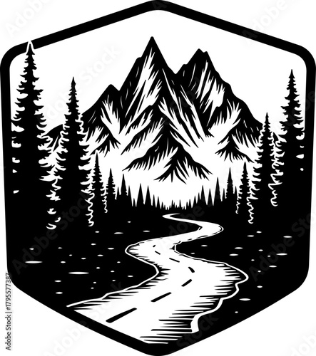 Mountain Hiking Silhouette SVG | Adventure Trekker Vector Design