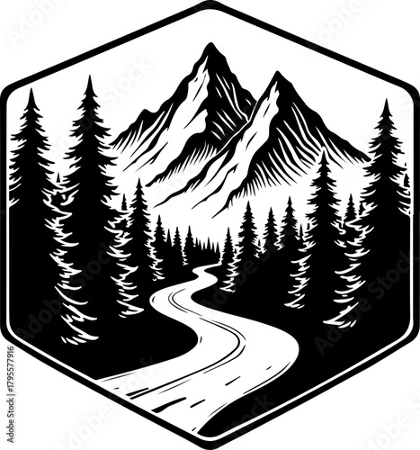 Mountain Hiking Silhouette SVG | Adventure Trekker Vector Design