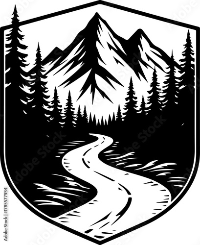 Mountain Hiking Silhouette SVG | Adventure Trekker Vector Design