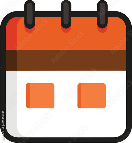 Calendar icon flat design for scheduling planning