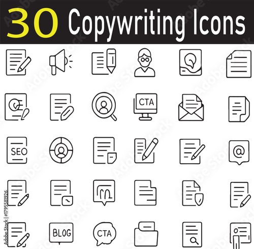 30 Copywriting Icons