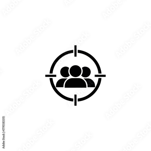 Targeting group of people icon concept illustration representing audience targeting data analysis audience segmentation marketing strategy