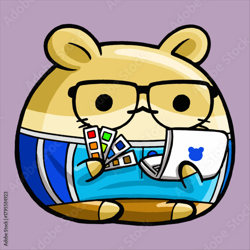 New hamster delivery icon illustration