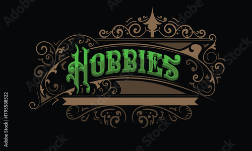 HOBBIES lettering custom style design