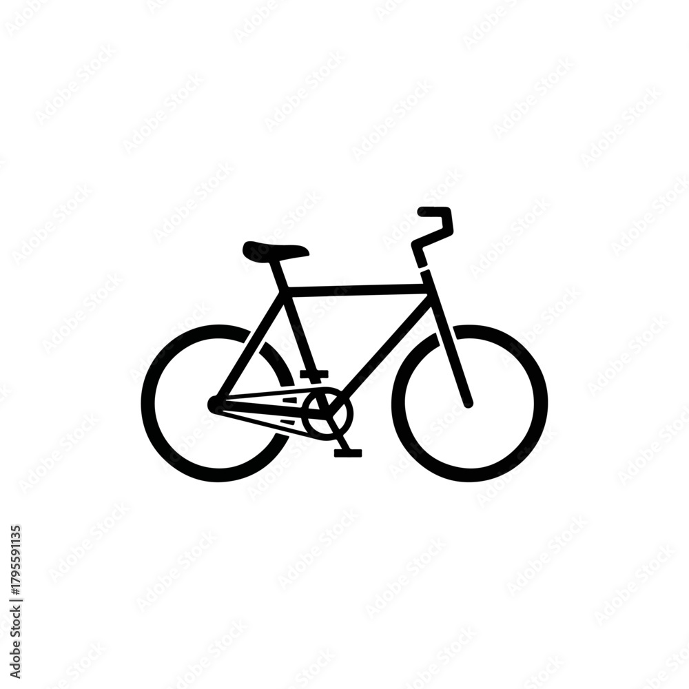 Obraz premium Iconic Black Bicycle Silhouette Vector Illustration Simple Minimalist Design Classic Transportation Symbol
