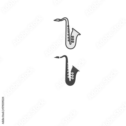 Saxophone icon vector illustration of musical instrument simple flat design isolated on white background musical