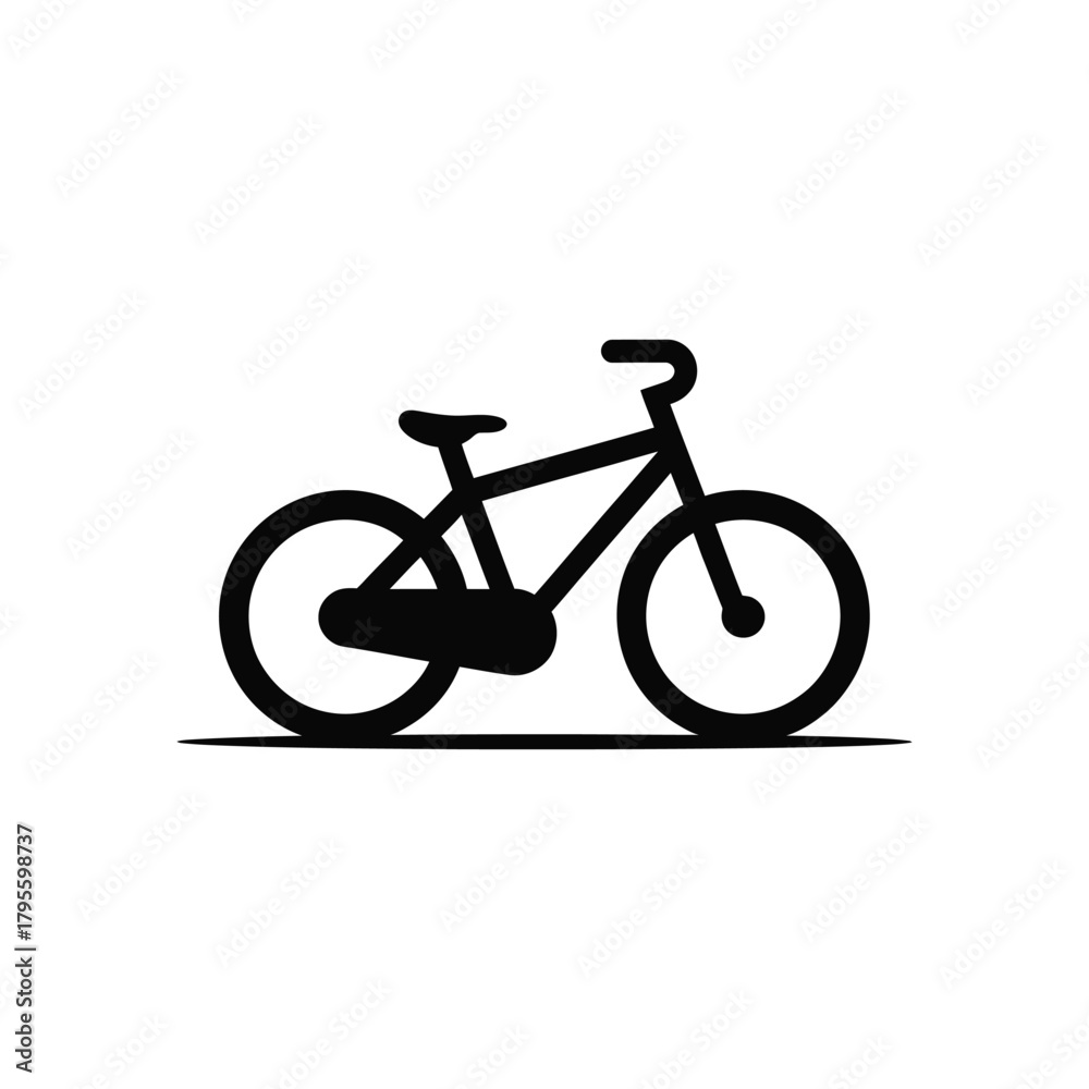 Obraz premium Simple black bicycle icon illustration on white background for logo design