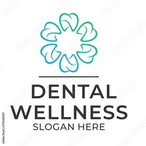 Dental Wellness Logo – Modern Floral Tooth Symbol