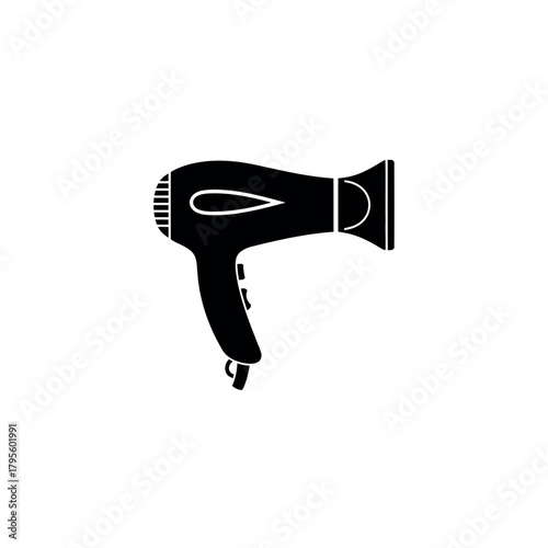 Hair Dryer Icon Silhouette Vector