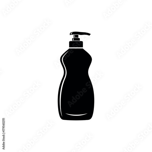 Dish Soap Bottle Icon Silhouette