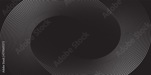 Wallpaper Mural Black abstract background with circle lines. Modern black gray gradient rings. Suitable for banner, cover, poster, website, presentation, brochure, flyer, header Torontodigital.ca