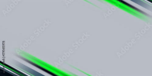 Abstract green and white glowing curves with a dark background