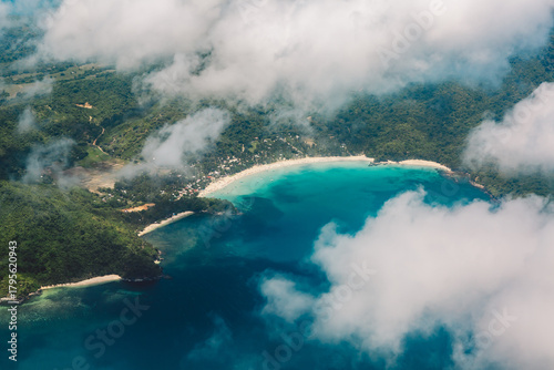 Fotografie Aerial view of islands in the sea