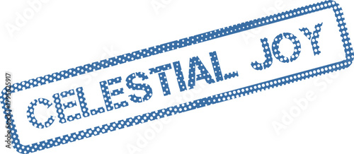 Celestial Joy Dotted Blue Stamp Impression for Happiness Celebration and Cosmic Delight