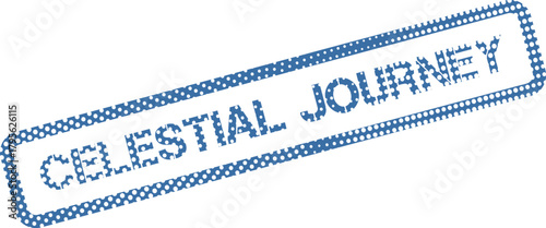 Celestial Journey Dotted Blue Stamp Impression for Exploration Growth and Destiny