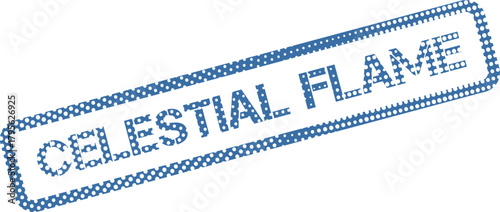 Blue Dotted Celestial Flame Stamp Imprint Representing Spiritual Fire and Inner Passion